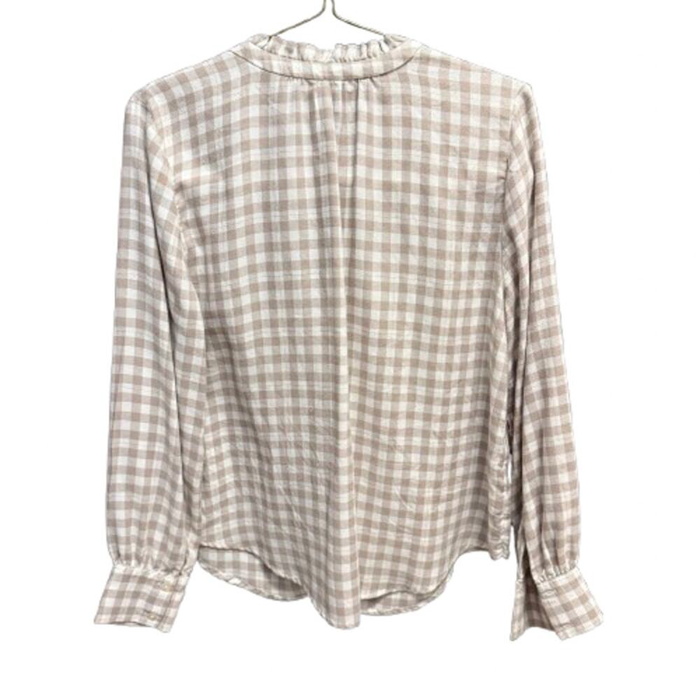 🎉HP!🎉LOFT Shimmer Plaid V-Neck Blouse (Size L) - Picture 8 of 10
